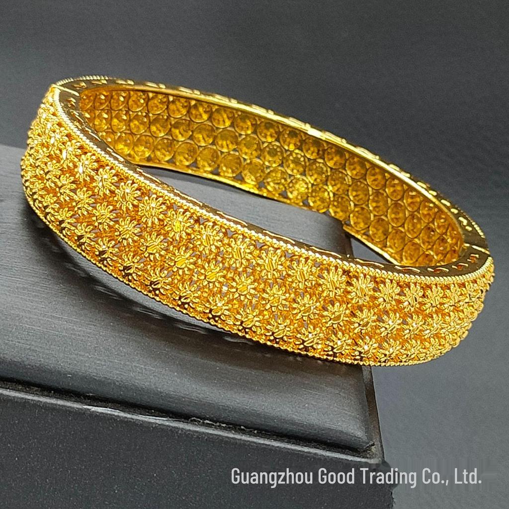 24K Gold-Plated Bollywood Bride Bracelet: Women's Bridal Jewelry