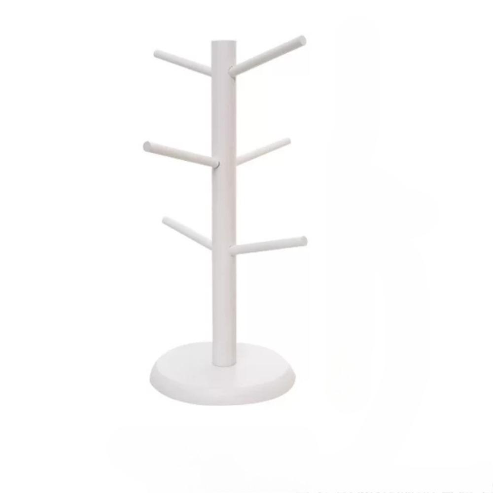 Подставка для кружек, подставка для кружек из дерева, подставка для кружек из дерева, подставка для кружек из дерева, подставка для кружек из дерева для стойки с 6 крючками, съемные подставки для кружек белый