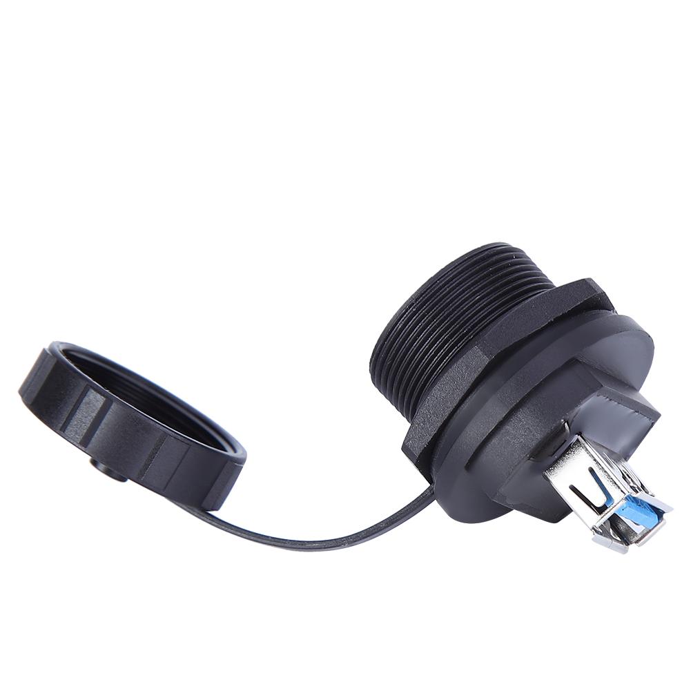 Waterproof USB Connector Copper Contact PA66 Insulator USB3.0 Double Female Dustproof Cover