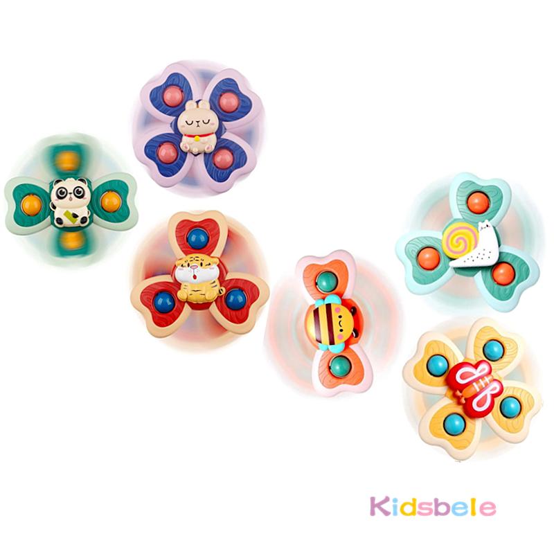 New Style 3 PCS Suction Cup Rotating Toys for Infant and Toddlers Fun Bath Toys with Spinning Suction Cups Fingertip Gyroscope