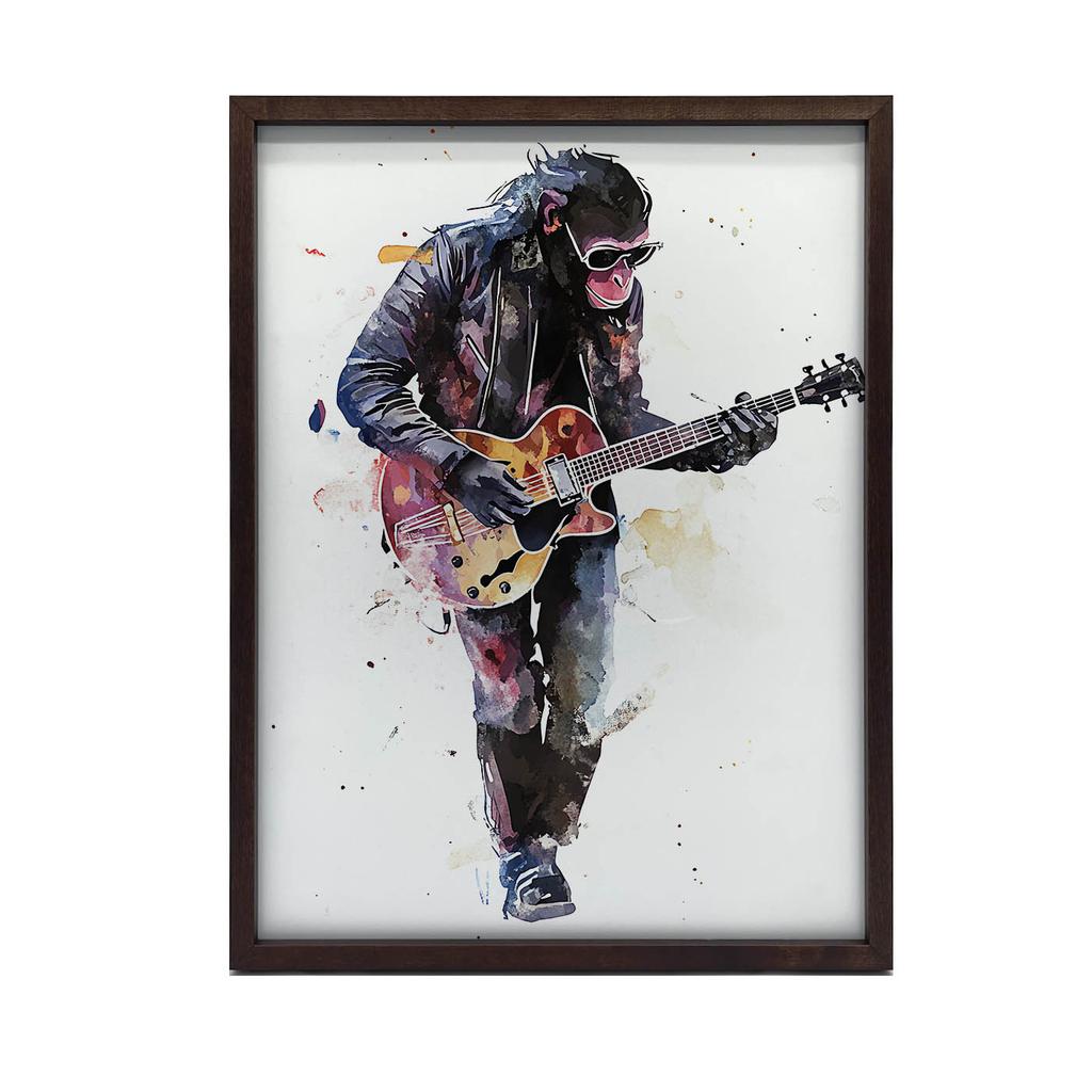 Guitar Master Poster Guitar Master Poster, 30X40 Cm, Dark Brown Wooden Frame, 230 Gsm Matte Paper