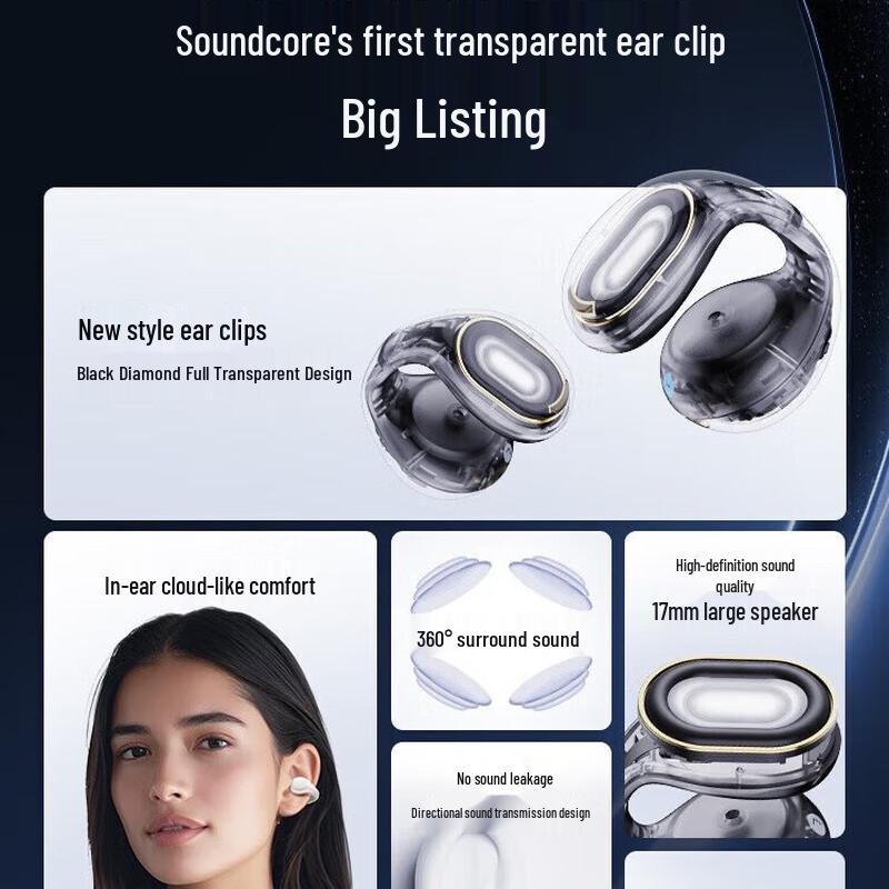 Anker Soundcore C30i Space Capsule Ear Clip Bluetooth Earbuds