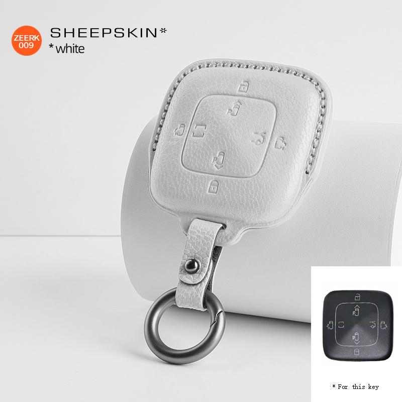 car Key protection shell Sheepskin For For zeeker 001 009 zeeker X intelligent Bluetooth key case Auto keychain accessories