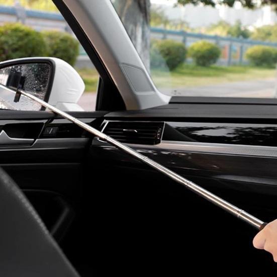 Side Mirror Squeegee, Car Rearview Mirror Cleaning Brush, Telescopic Exterior Mirror Cleaner for Wiping Defogging, Portable Snow Removal Car Accessory