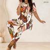 Women Plus Size Two Piece Set Round Neck Short Sleeve Cartoon Lamb Printed Top Fitted Long Pants