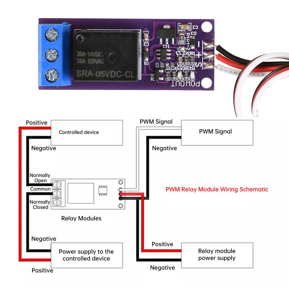 5-12V 20A PWM Relay Switch 1 Channel Servo Signal LED Indicate DIY Electronic Kit for Aircraft Remote Controller
