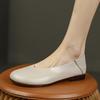 Fashion New Women's Flat Shoes Round Toe Genuine Leather Soft Sole Comfort Mid Aged Elderly Mother Shoes Fashion Casual Slip-on Loafers