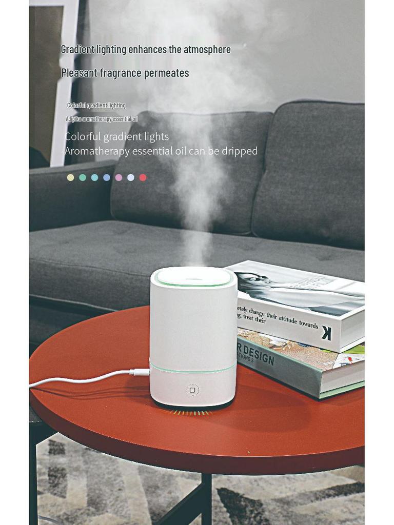 Wood Grain Aroma Diffuser: Ultrasonic Humidifier with 7-Color LED for Home & Car