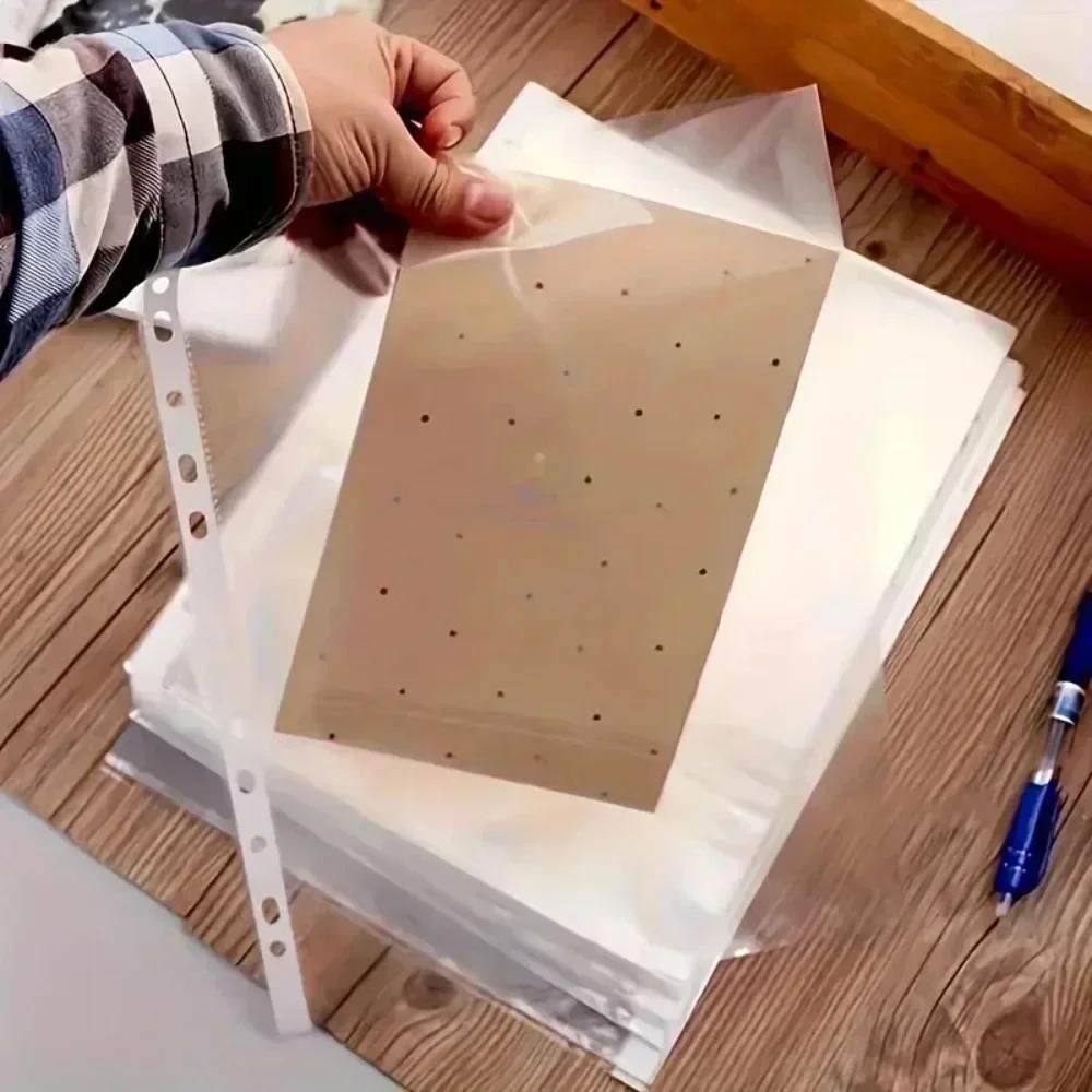 100 Stück 11-fach gelochte transparente Plastik-Heftmappen für A4-Dokumente Hüllen Blatttaschen Schutzhüllen Bürobedarf
