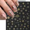 1Sheet Gold 3D Christmas Nail Foil Stickers Sparkling Snowflake Christmas Tree Snow Globe Snowflake Nail Slider Nail Stickers