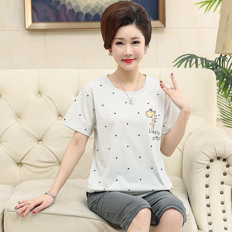 Summer Cotton Capris Pajamas Set Floral Print Pajama for Women Leisure Pyjamas Soft Lapel Pijamas