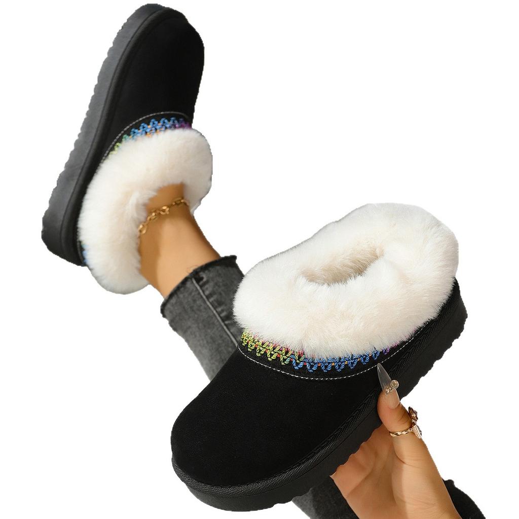 Large-size Fleece Thickened Warm Snow Boots for The Fall/winter of 2025 New One-legged Slips