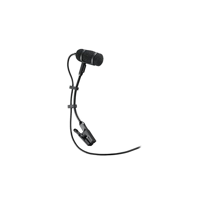 Audio-Technica PRO35 Condenser Microphone, XLR, for Brass Instruments, Saxophone, Trumpet, Includes Instrument Microphone Holder, Back Electret,