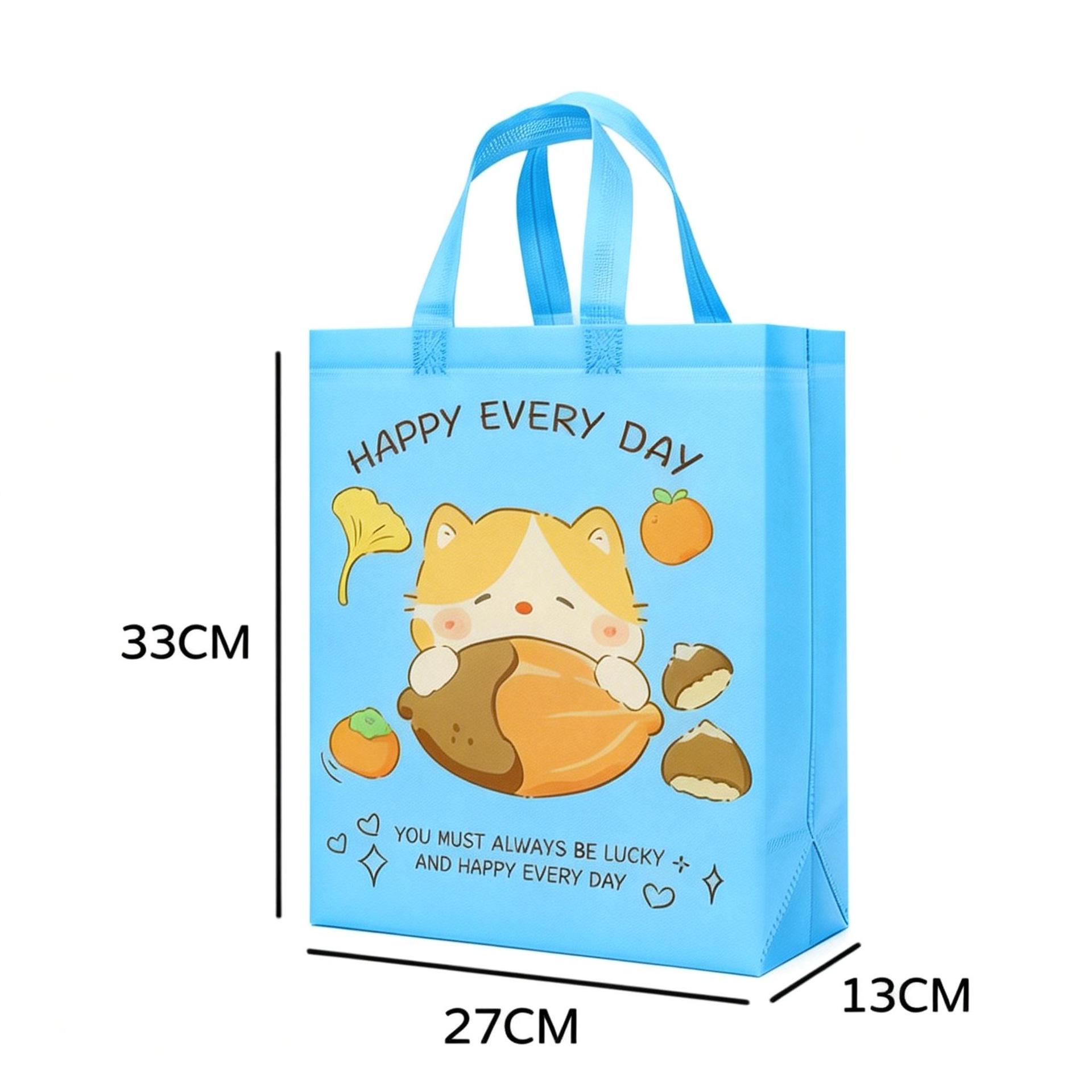 

12pcs Cute Cat Non Woven Gift Tote Bags Animal Print Handbags Party Favor Bags Kawaii Gift Packaging Bags 12pcs&27x33x13cm синий