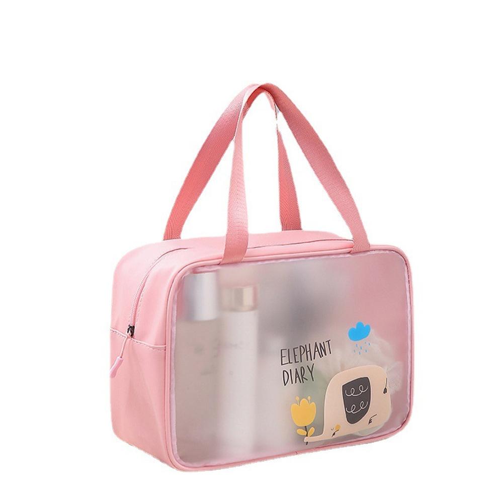 PU Make Up Bags PVC Cartoon Transparent PVC Cosmetic Bag Female Handbag Travel-friendly For Travel Essentials Daily Storage