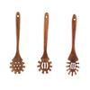 Outil de Service de Nouilles Surfaces Lisses Bois Résistant à la Chaleur Ergonomique 30cm Cuillère Fourchette à Spaghetti Pince avec Dents