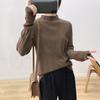 Base Layer Sweater Loose Half Turtleneck Knitted Sweater for Women Casual Long-sleeved Pullover for Autumn and Winter