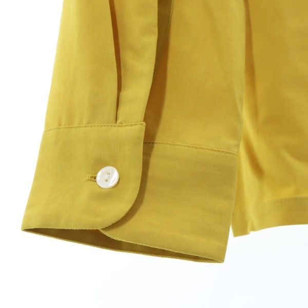 unused Johnbull Long sleeve Embroidery shirt L mustard embroidery Men's Used