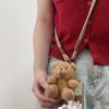 Plastic Bear Plush Doll Keychain Anti-Lost. Crossbody Mobile Phone Lanyard  Phone Case