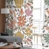 Line Color Block Flower Leaves Bedroom Transparent Sheer Curtains Holiday Decoration Window Voile Tulle Curtain