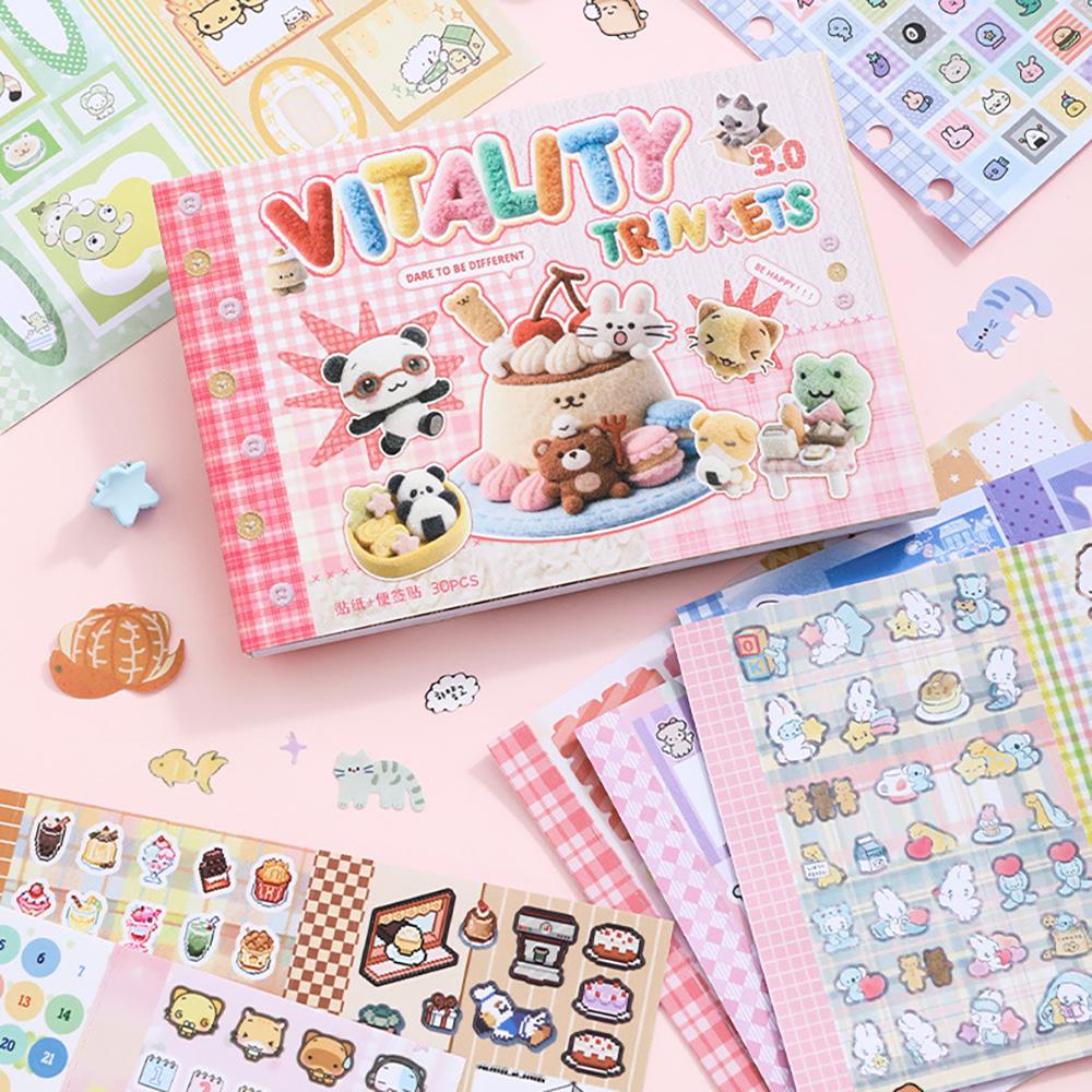 M5 Sticker Material Pack Korean Ins Style High Beauty DIY Handmade Book Stickers Decorative Handmade Book