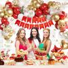 New Year Red Balloons Garland White Gold Confetti Balloon Arch Kit Wedding Bridal Shower Home Party Decoration Background Globos