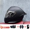 Full Face Motorcycle Helmet With External Bluetooth Module Men Women Large Rear Wing Sport Style DOT Approved