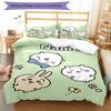 3pcs Custom Name Usagi Bedding Set Duvet Cover Closure Includes 1 Duvet Cover & 2 Pillowcases, Soft and Comfortable for All Seasons.
