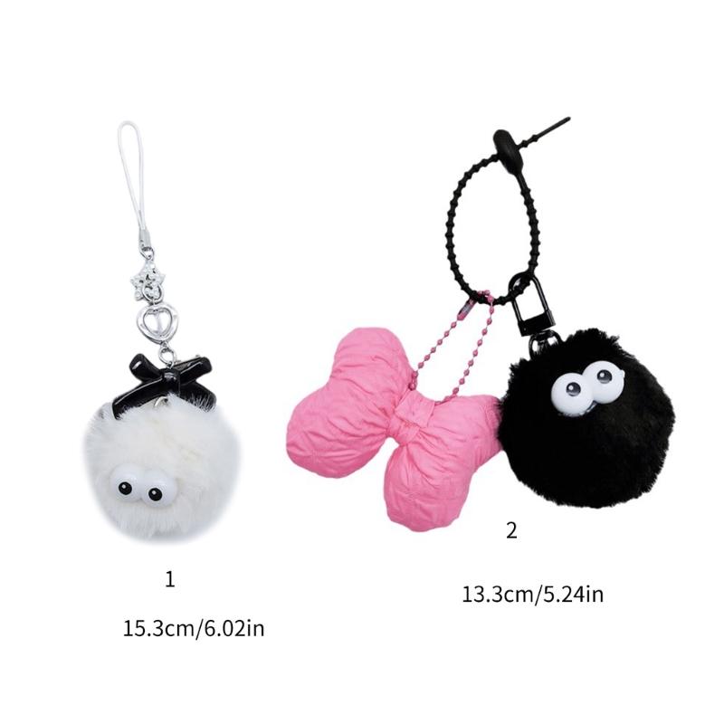 Cartoon Plush Monsters Pendant Phone Straps Lanyard Pocket Keychain Strap Backpack Charm Car Keys Decoration Chain