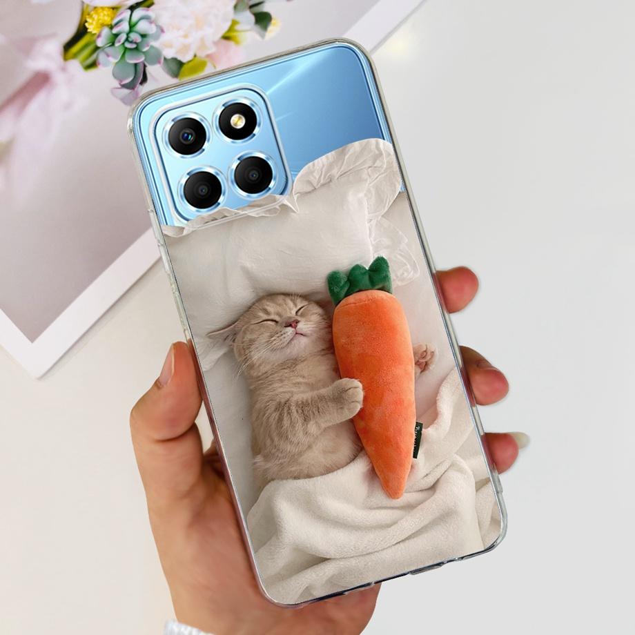 

For Honor X8 X8a 4G 5G X8b Clear Soft TPU Silicone Phone Back Cover Funda Dragon Cartoon Flower Butterfly Case HonorX8 X 8 Capas Honor X8a 5G