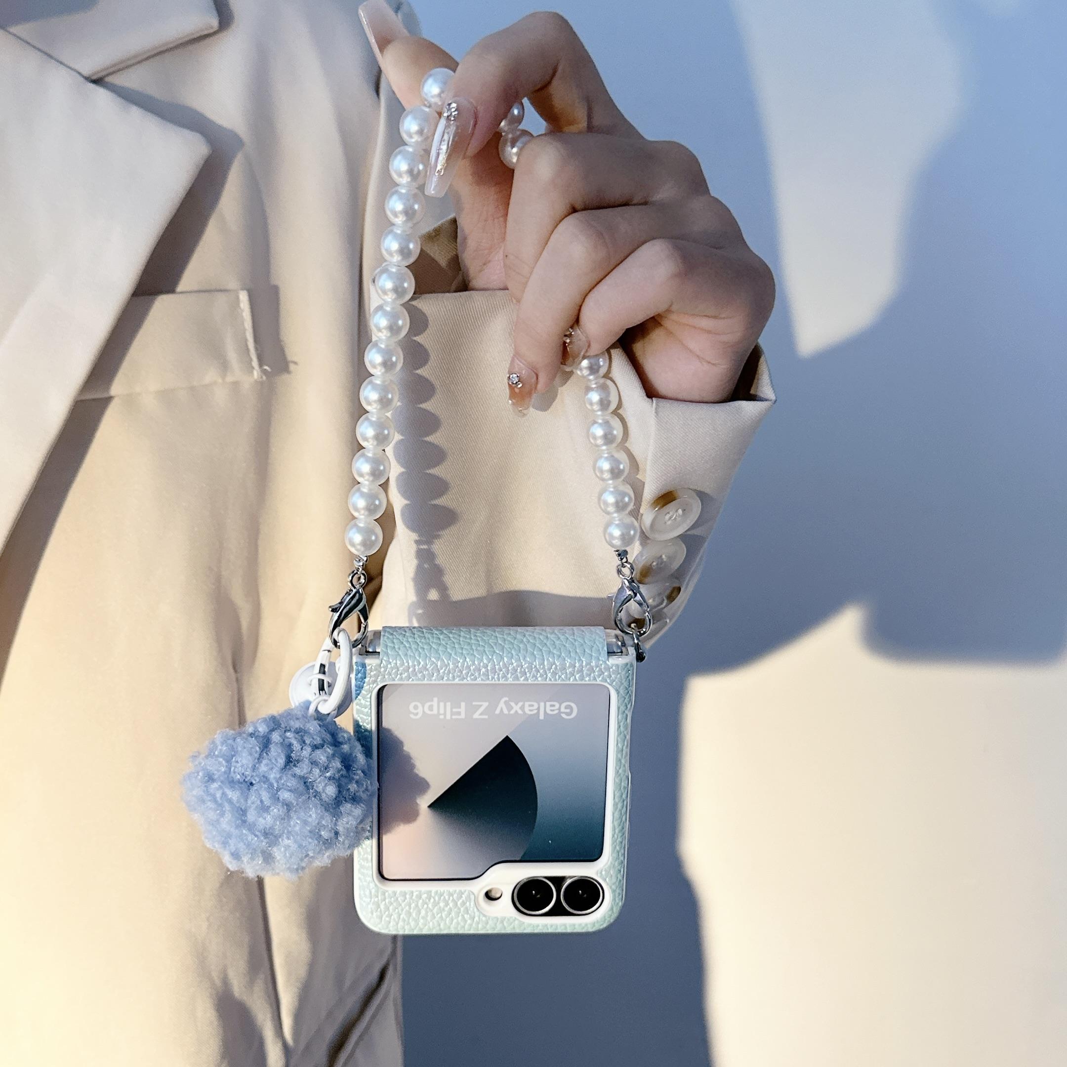 

Роскошный чехол-книжка из натуральной кожи с узором личи для Samsung Z Flip 3 4 5 6 5G Flip5 Flip6, набор из 3 частей, чехол-накладка на шарнир, чехол-ракушка For Z Flip 4