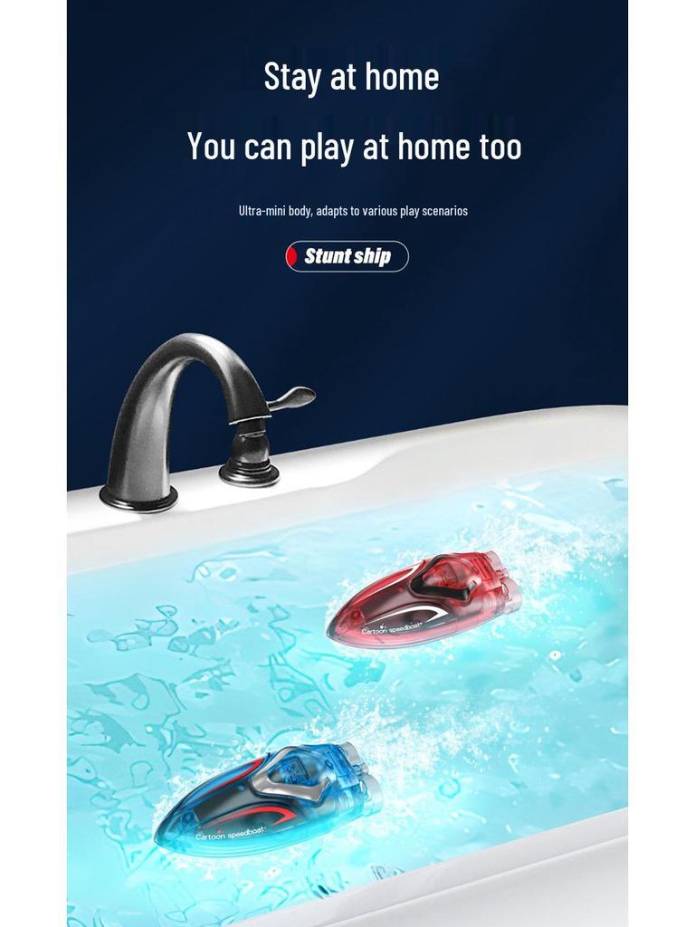 Cross-Border Mini Stunt Remote Control Boat with Lights: Waterproof Toy Submarine for Kids