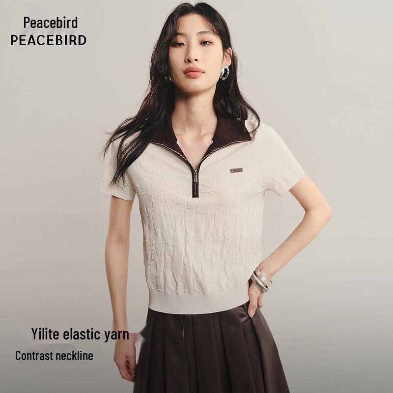 PEACEBIRD Women s Color-Block Knit Shirt M
