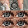 Color Contact Lenses Fashion Black Eye Lenses 1 Pair Beauty Gray Soft Contact Lenses Yearly Colored Lenses for Eyes