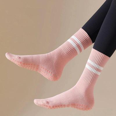Mid-tube Women Yoga Socks Cotton Professional Non-slip Silicone Indoor Fitness Socks Floor Socks Dance Pilates Sports Socks