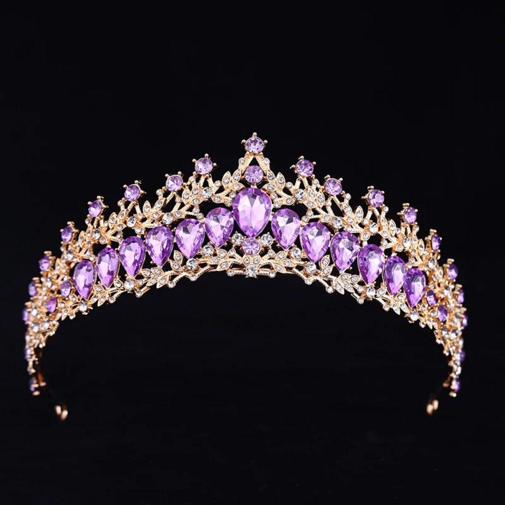 Shiny Zinc Zinc Alloy Princess Crown Elegant Bridal Headwear Girls Party Headbands Dress Accessories
