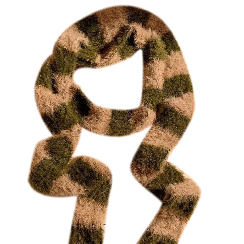 Fashion Colorful Striped Scarf Skinny Belt Long Skinny Scarf Thin Warm Knitted Scarf Women