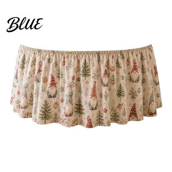 Festive Table Decor Cloth Vintage Skirt 70.9×29.5 Events Christmas for Winter Inch Round Snowy Theme