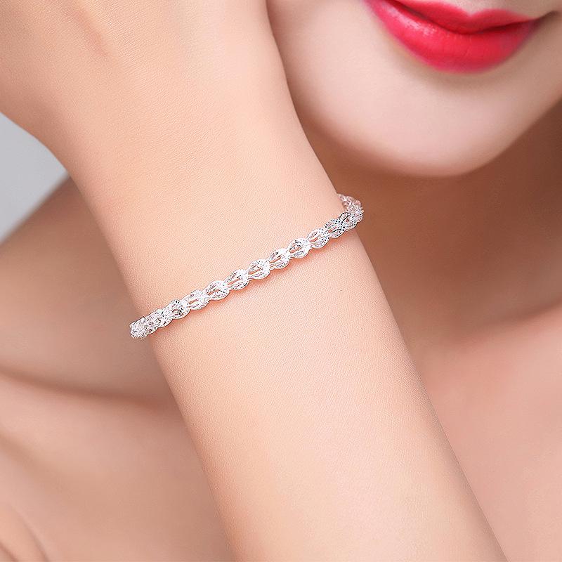 Luxury 925 Silver Hollowed Phoenix Tail Bracelet for Women Retro Elegant Charm Bracelets Original Party Jewelry