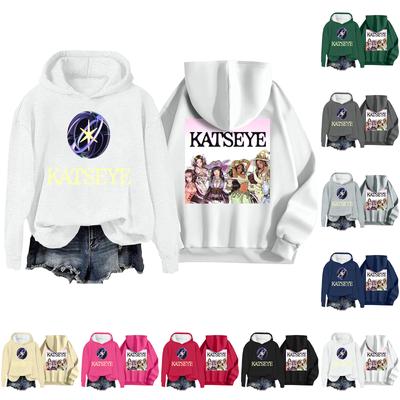 Women's Fashion Casual Long Sleeve Loose Printed Pullover Sports Long Sleeve Hooded Sweatshirt