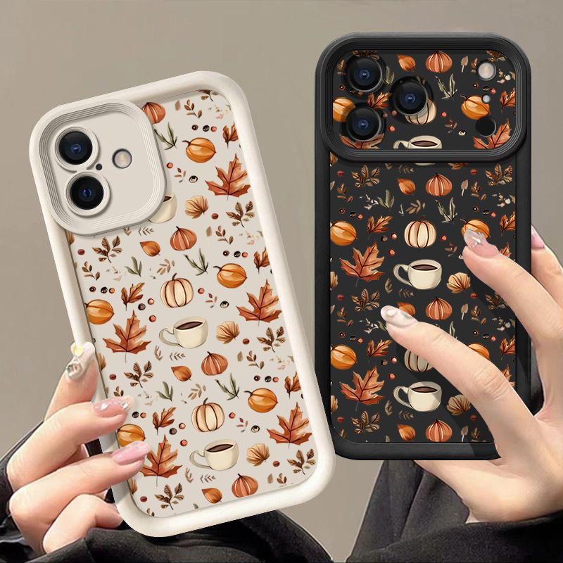 Mini Pumpkin Pattern Phone Case For iPhone 17 16e 15 16 Pro Max 14 16 Plus For iPhone Air 13 12 Pro Max 11 Soft Silicone Cover
