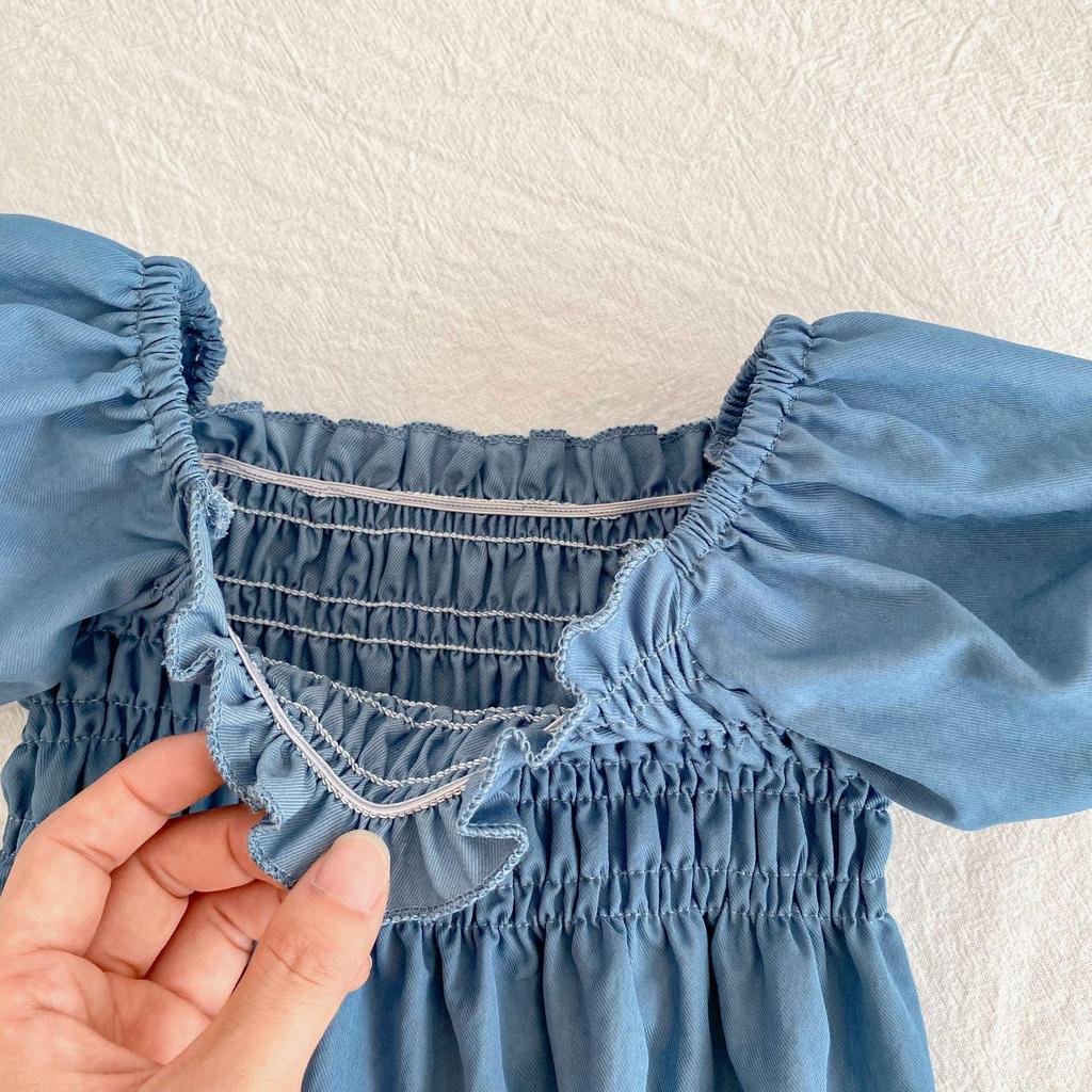 Sommer Baby Mädchen geraffter Body - Kurzarm Neugeborenen Einteiler mit Windelüberzug