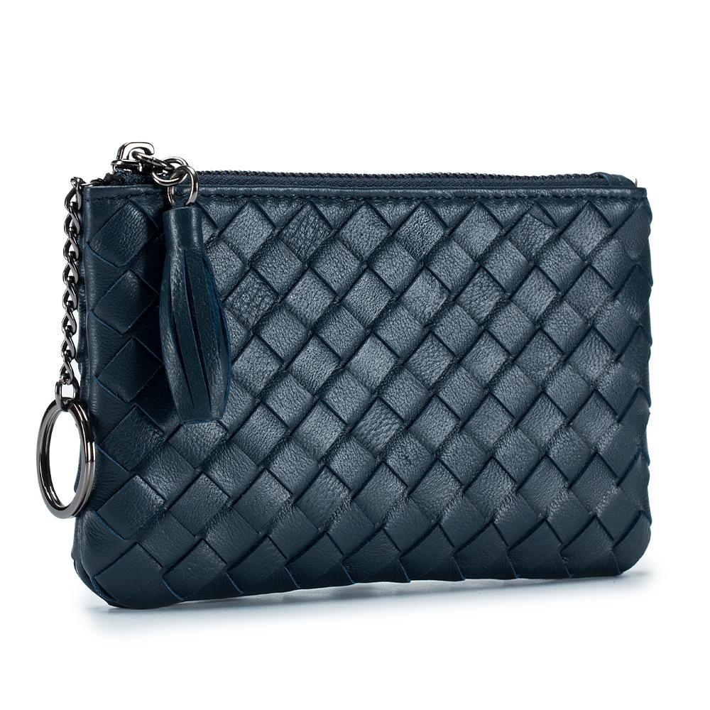 New short change bag, women's sheepskin woven small and ultra-thin small wallet, men's money bag storage bag, high-end sense