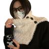 Thicken Warm Fluffy Fake Collar Scarf Soft Plush Cold-proof Winter Neck Warmer Solid Color Windproof False Scarf Shawl for Women