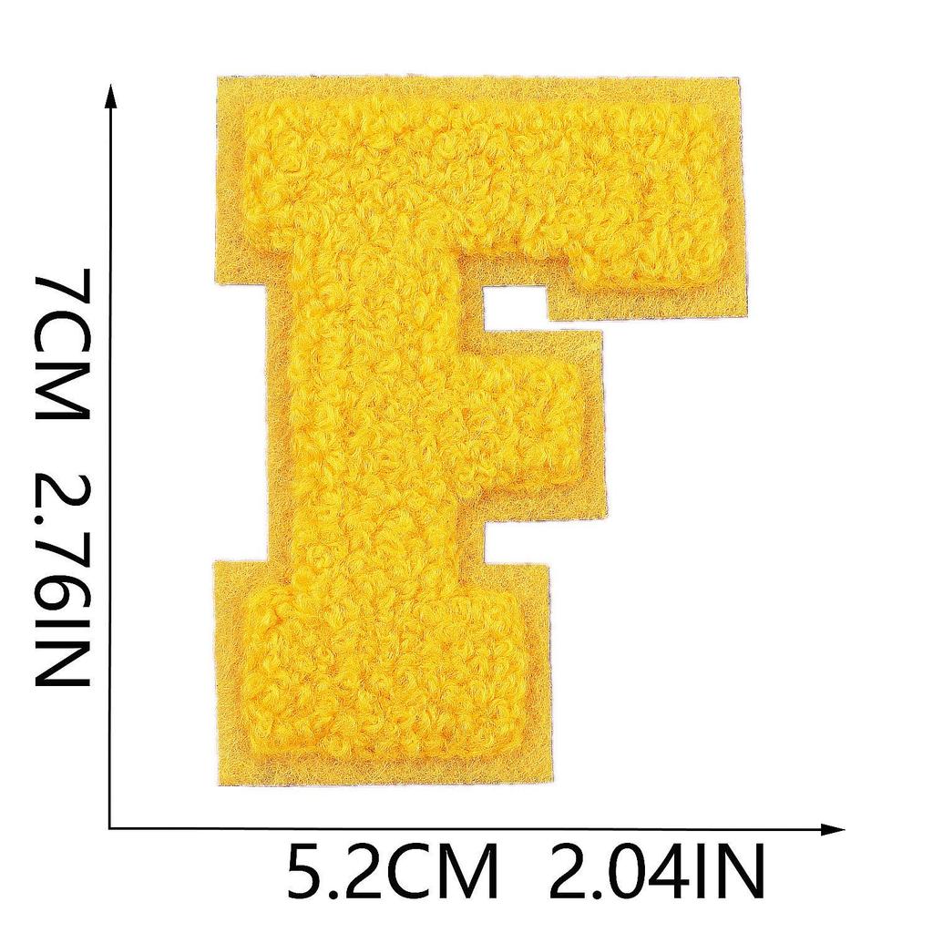 Xiao Tian Colorful 7cm Chenille A-Z Alphabet Embroidered Cloth Patch for Bags