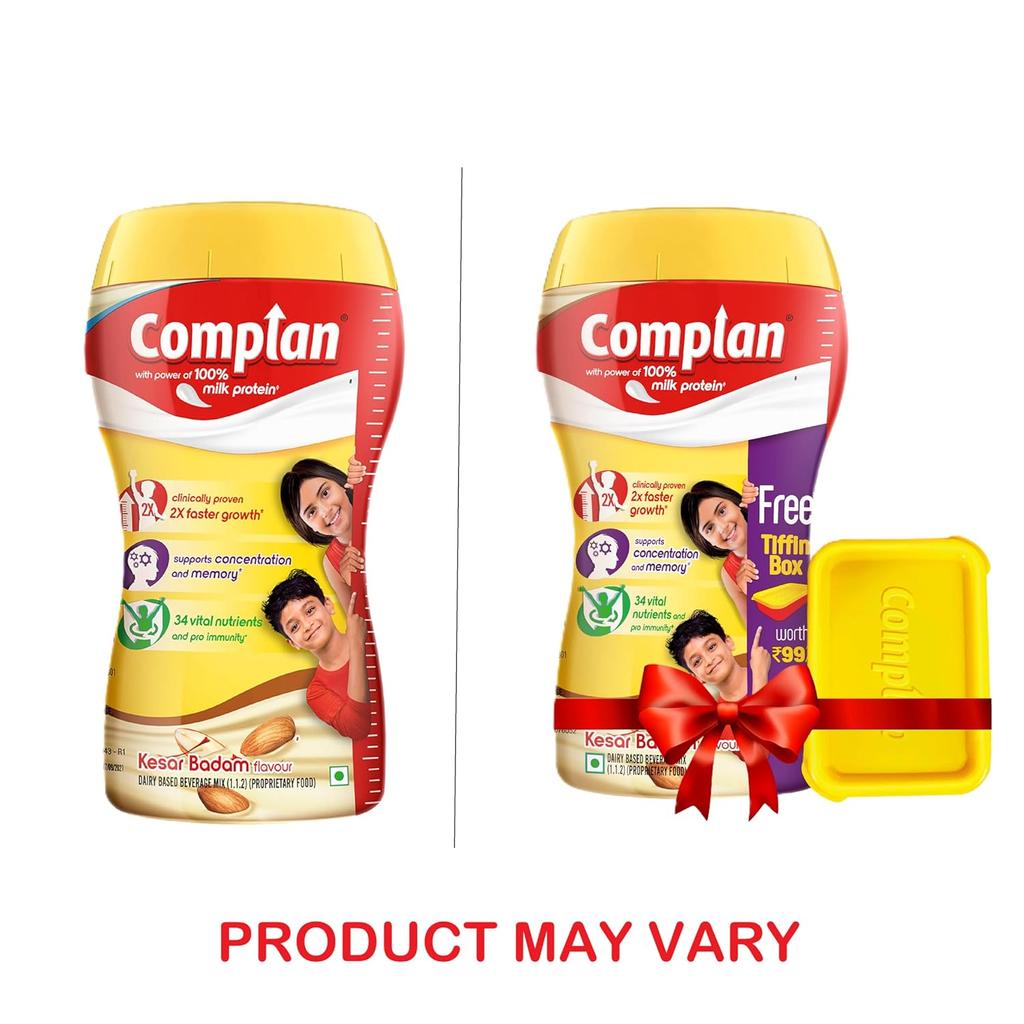 Complan Kesar Badam Výživový nápoj v prášku pro děti 500 g Dóza Vysoký obsah bílkovin a 34 živin