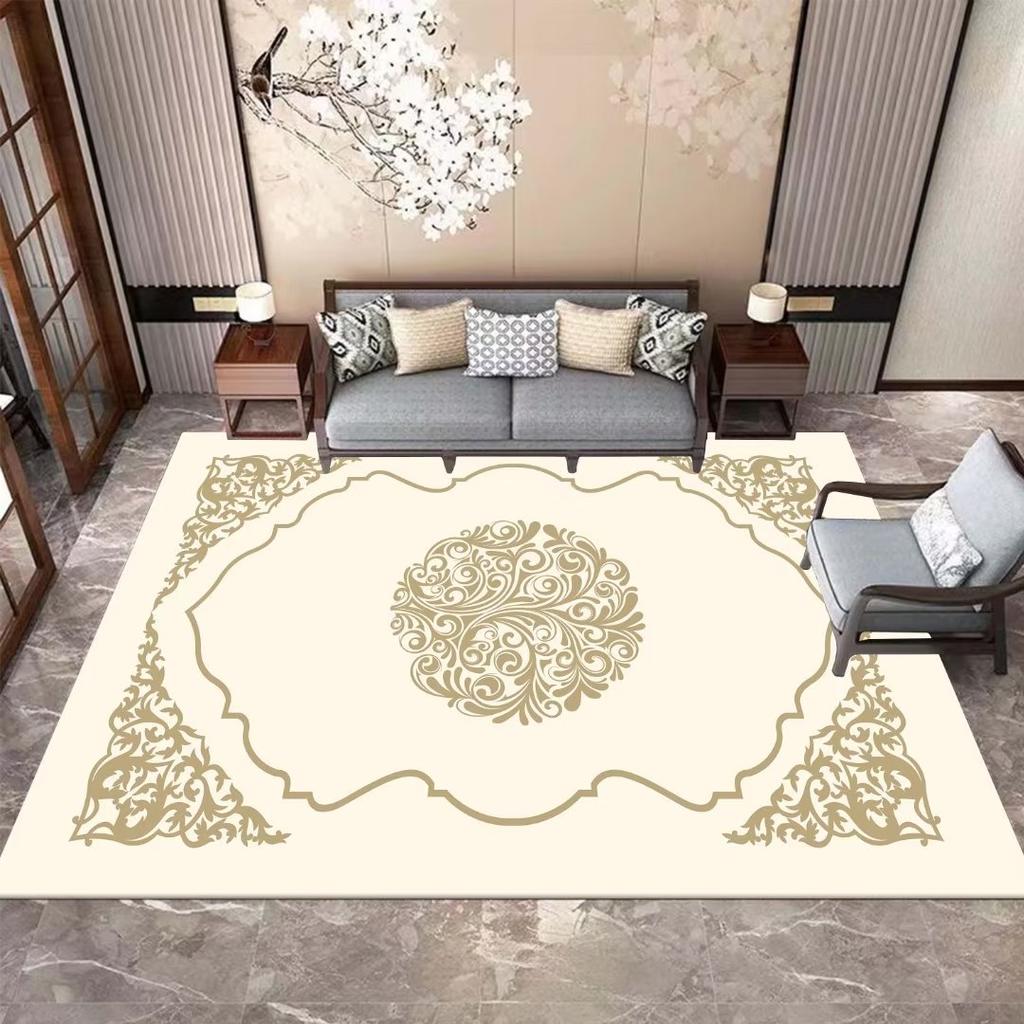 Luxury Marble Carpet Living Room European Style High-grade Non-slip Soft Large Rugs Bedroom Decoration Bedside Plush Floor Mats