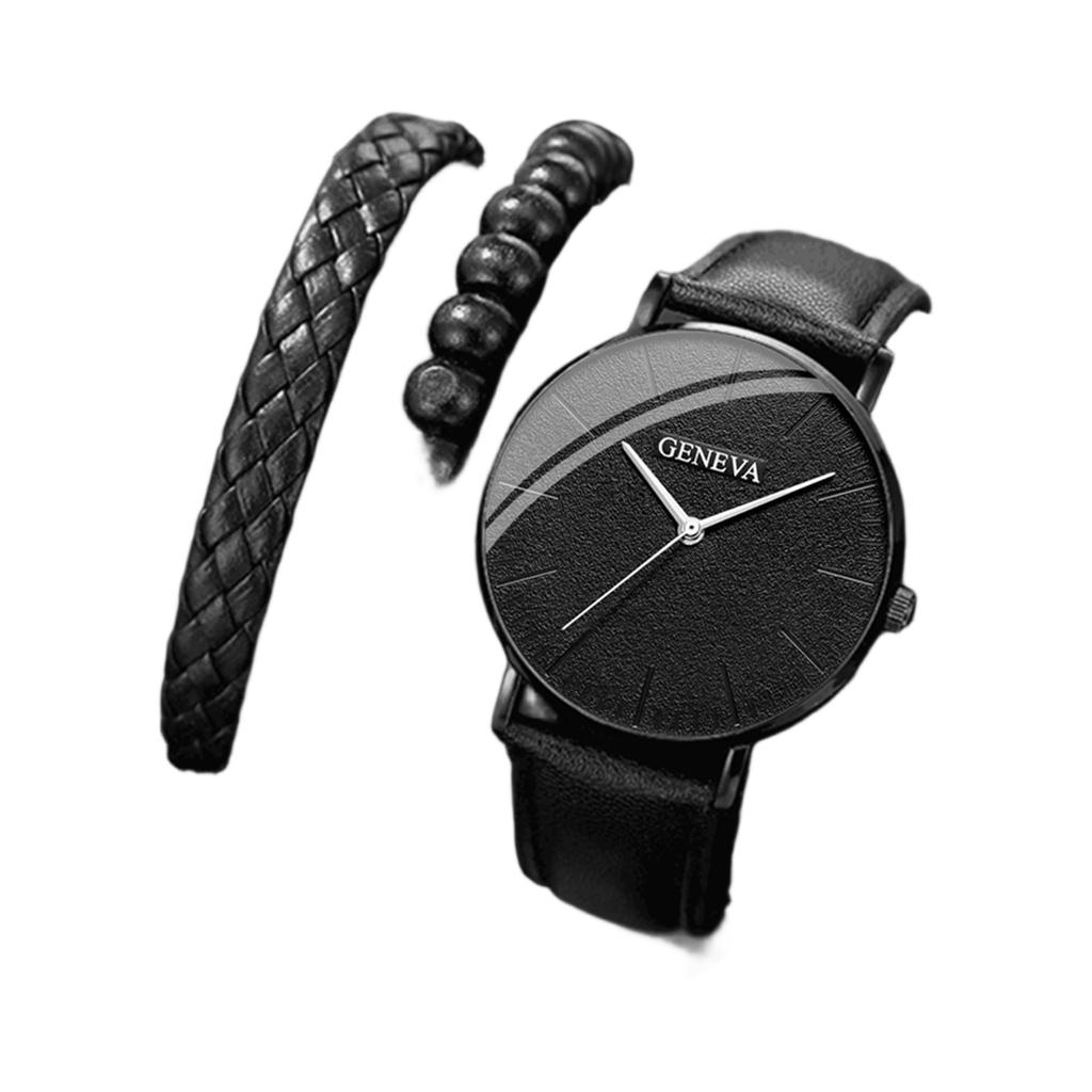 Herren Freizeit Business Quarz-Uhr Set, Uhr Zubehör Set