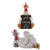 Rustic Rooster Figurine Resin Distressed Chicken Statue Farmhouse Style Rooster Sculpture for Thanksgiving Day Desktop Decoration