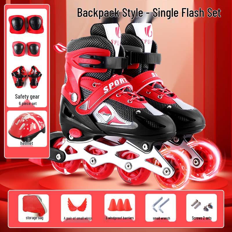 Adjustable PVC Inline Skates with Music Style - Flashing Wheels for Men, Women, and Children